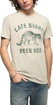 Lucky Brand Beer Racoon Graphic T-Shirt