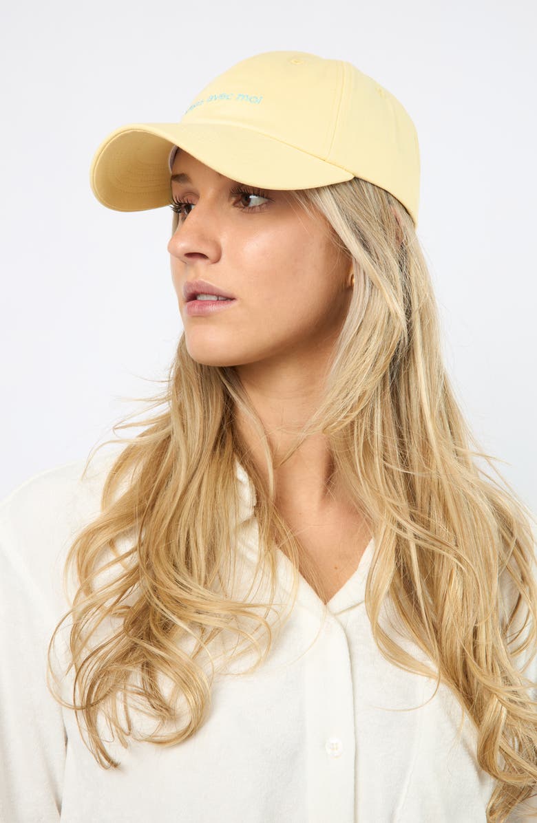 Viens Avec Moi Ball Cap, Alternate, color, Yellow