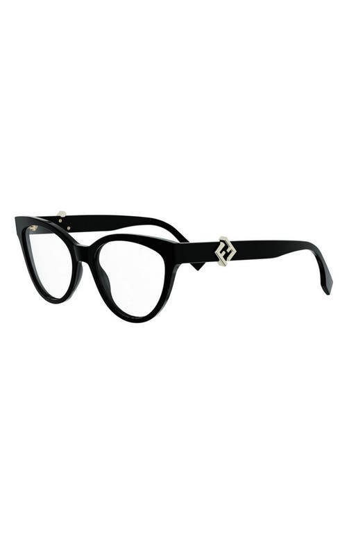 Fendi Ff Diamonds 54mm Cat Eye Optical Glasses In Black