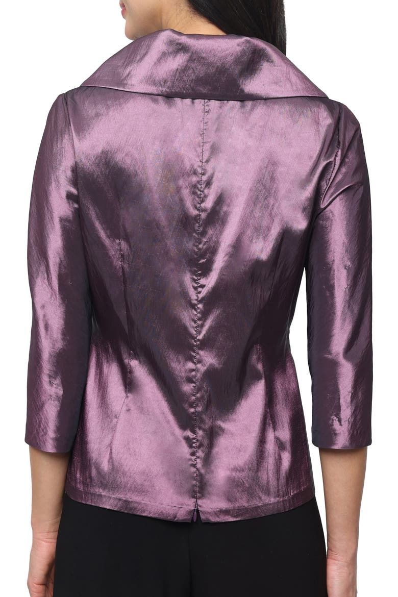 Portrait Collar Faux Wrap Top, Alternate, color, ORCHID