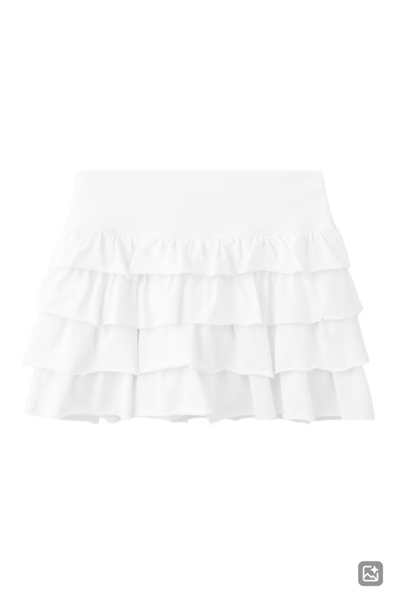 Ruffled Stretch Cotton Miniskirt, Main, color, OFF WHITE