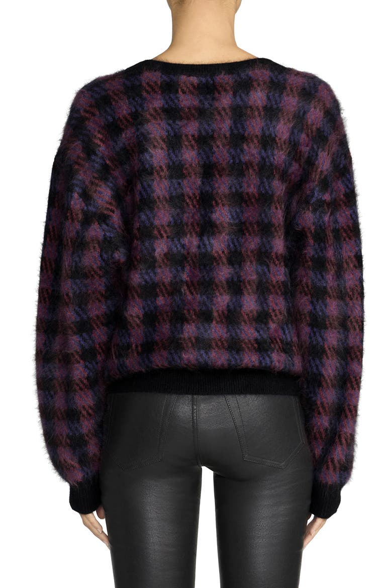 The Brushed Houndstooth Cardigan, Alternate, color, CHESTNUT PLAID