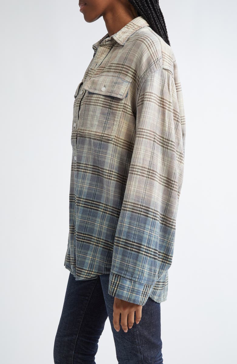 R13 Relaxed Plaid Cotton Flannel Button-Up Shirt, Alternate, color,