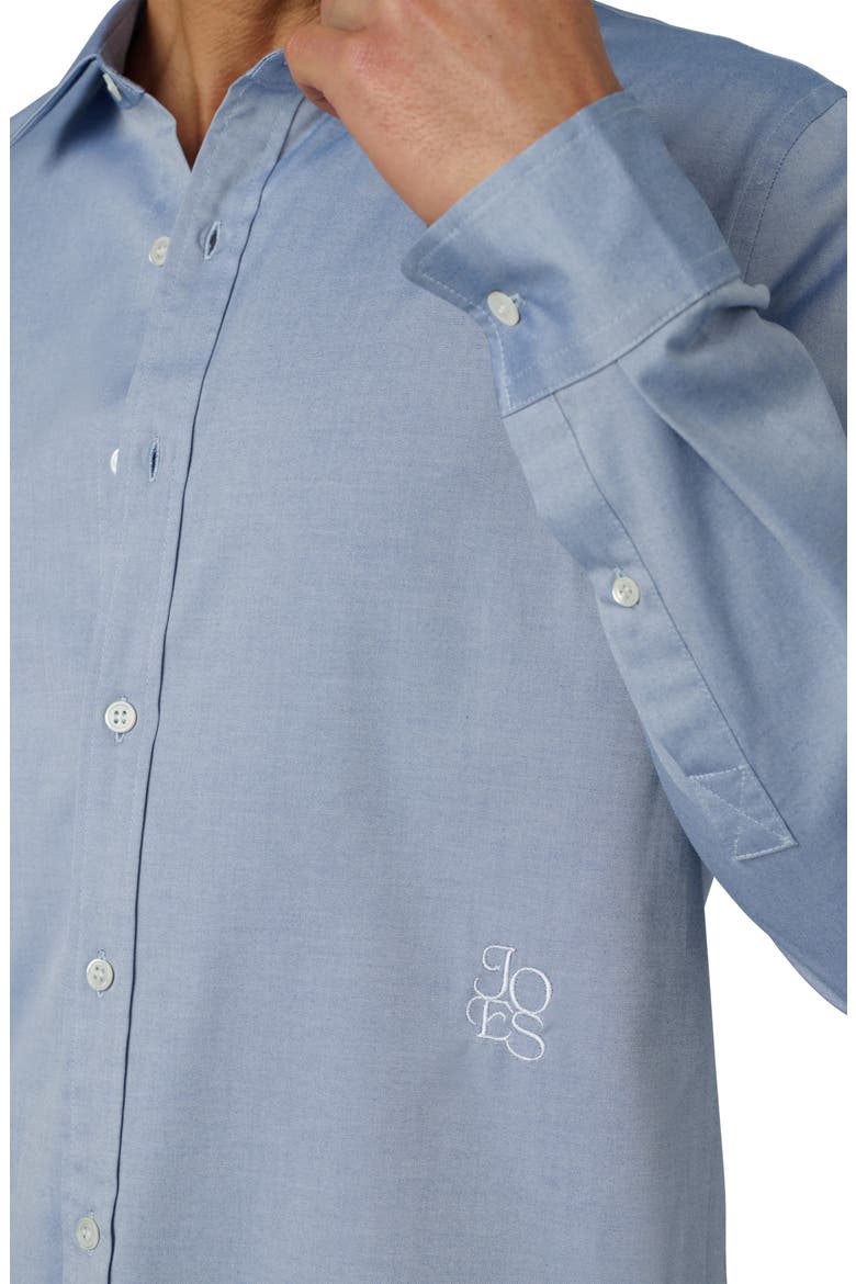The Grant Monogram Button-Up Shirt, Alternate, color, DARK CHAMBRAY