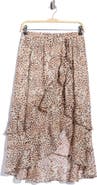 VIVID AURA Ruffle Tiered Midi Skirt