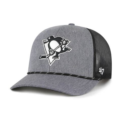 Men's '47  Gray Pittsburgh Penguins Carbon Rope Trucker Adjustable Hat