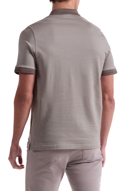 Bugatchi Quarter Zip Polo In Neutral