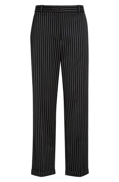 Stripe Wool & Cotton Barathea Pants