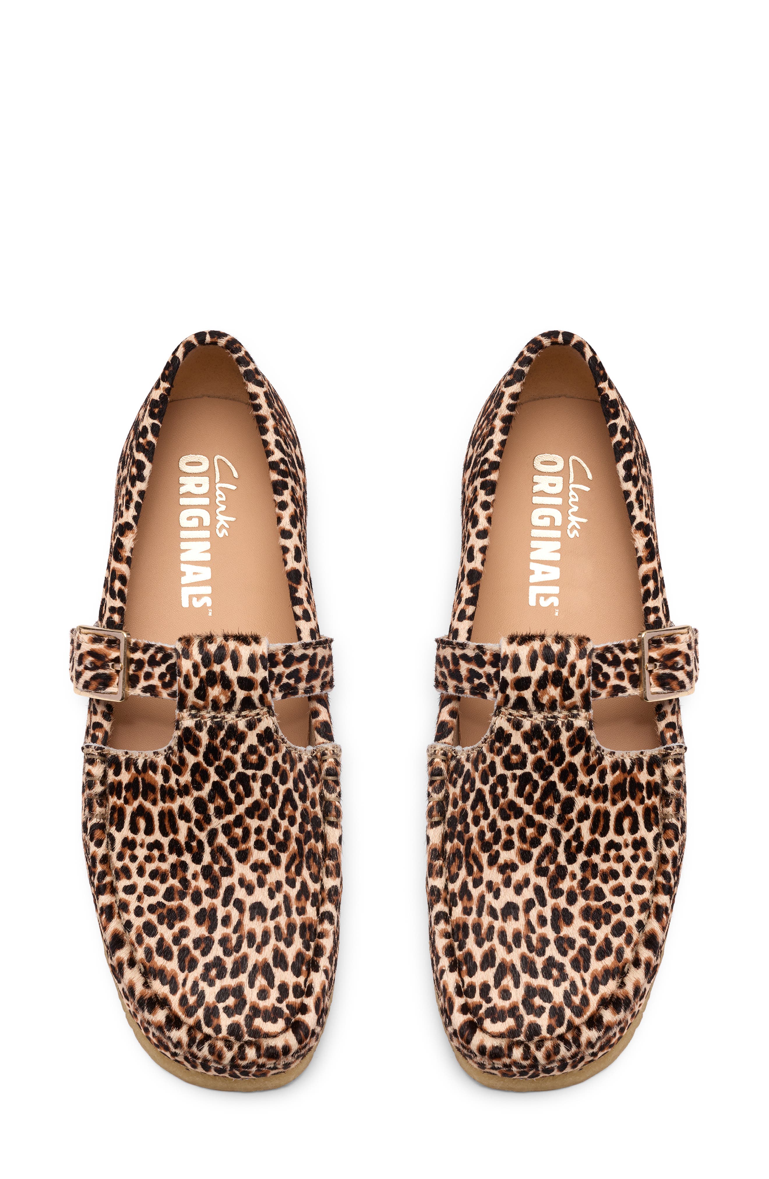 Clarks<sup>®</sup> Originals Wallabee Genuine Calf Hair T-Bar Loafer, Alternate, color, Leopard Print