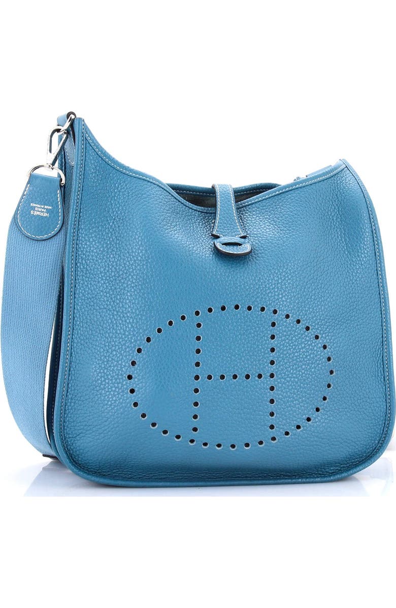 Pre-Owned Hermes Evelyne Bag Gen III Clemence PM, Alternate, color, Bleu Jean