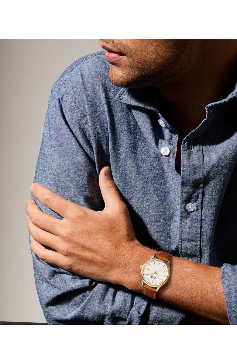 Movado Heritage Calendoplan Leather Strap Watch, 40mm, Alternate, color, 