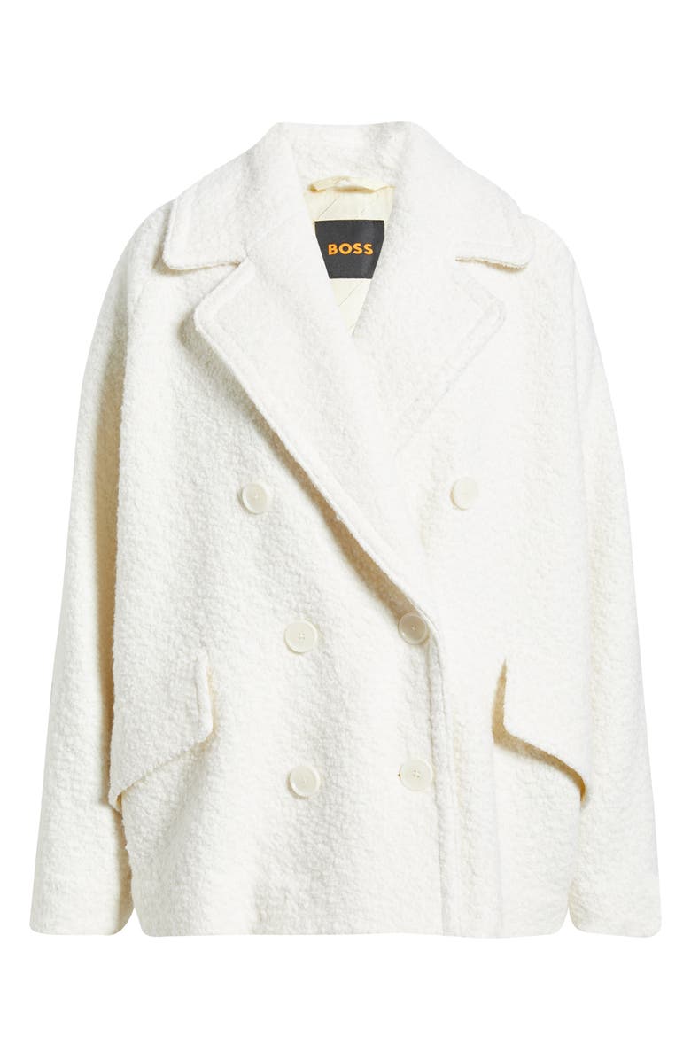 BOSS Orange Cabani Textured Double Breasted Jacket, Alternate, color, Open White