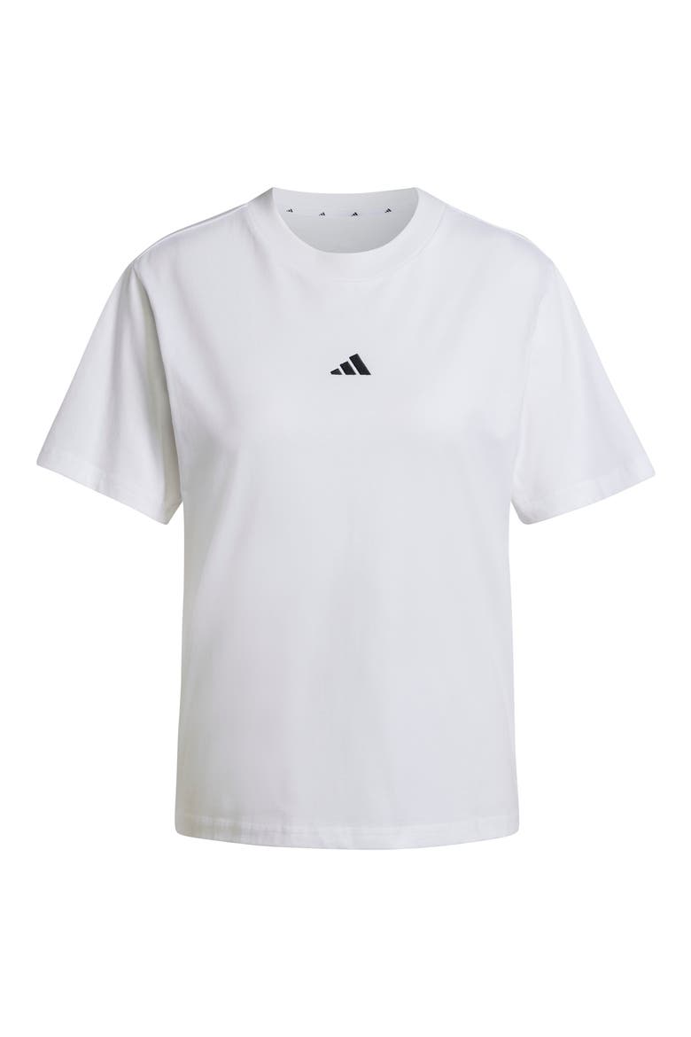 Essentials Embroidered Logo Cotton T-Shirt, Alternate, color, WHITE/ BLACK