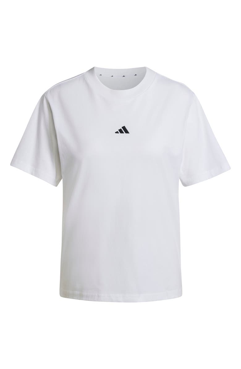 adidas Essentials Embroidered Logo Cotton T-Shirt, Alternate, color, White/ Black