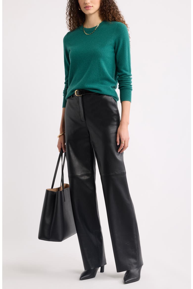 Cashmere Crewneck Sweater, Alternate, color, GREEN AVENTURINE