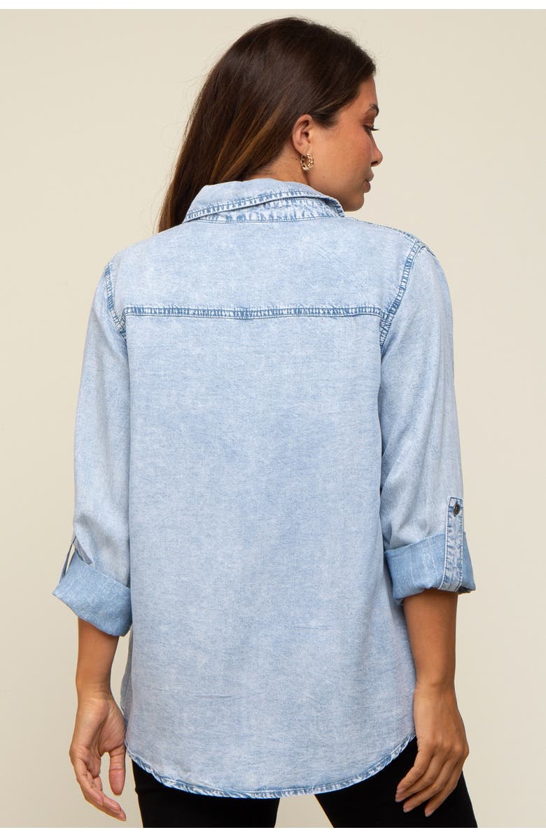 PinkBlush Rolled Cuff Shirt, Alternate, color, Light Blue