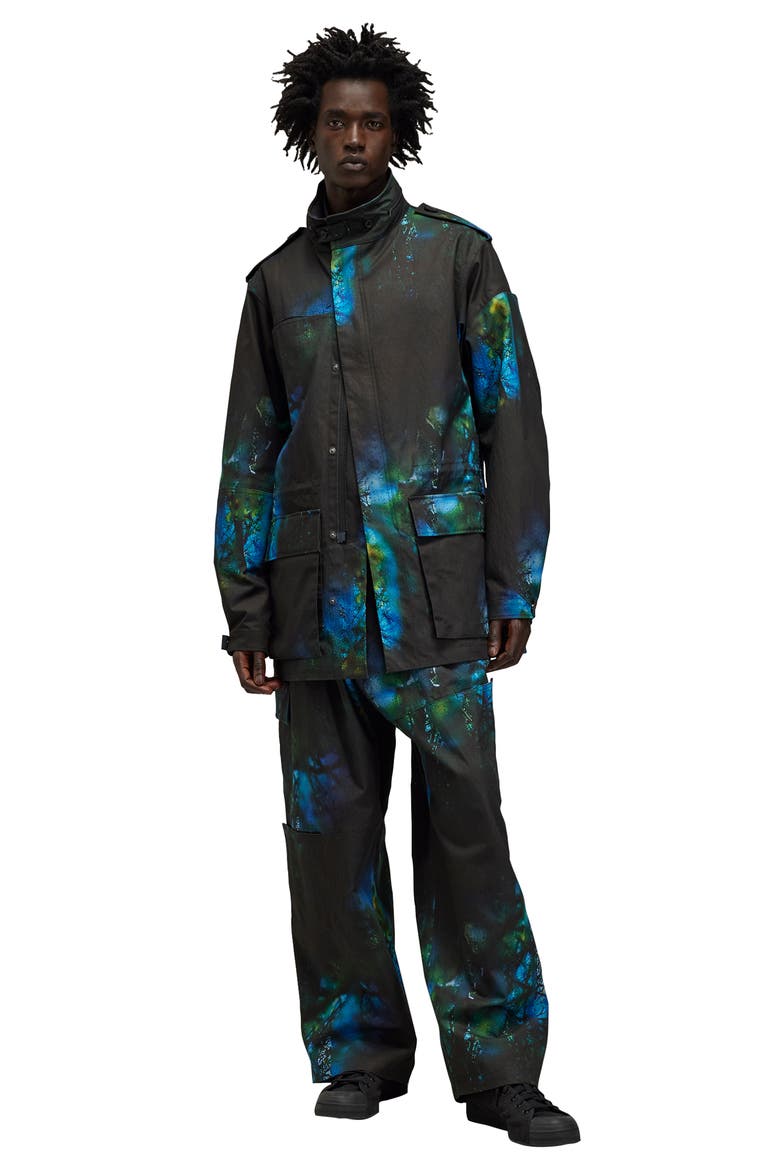 Photo Print Cargo Pants, Main, color, GREEN MULTI