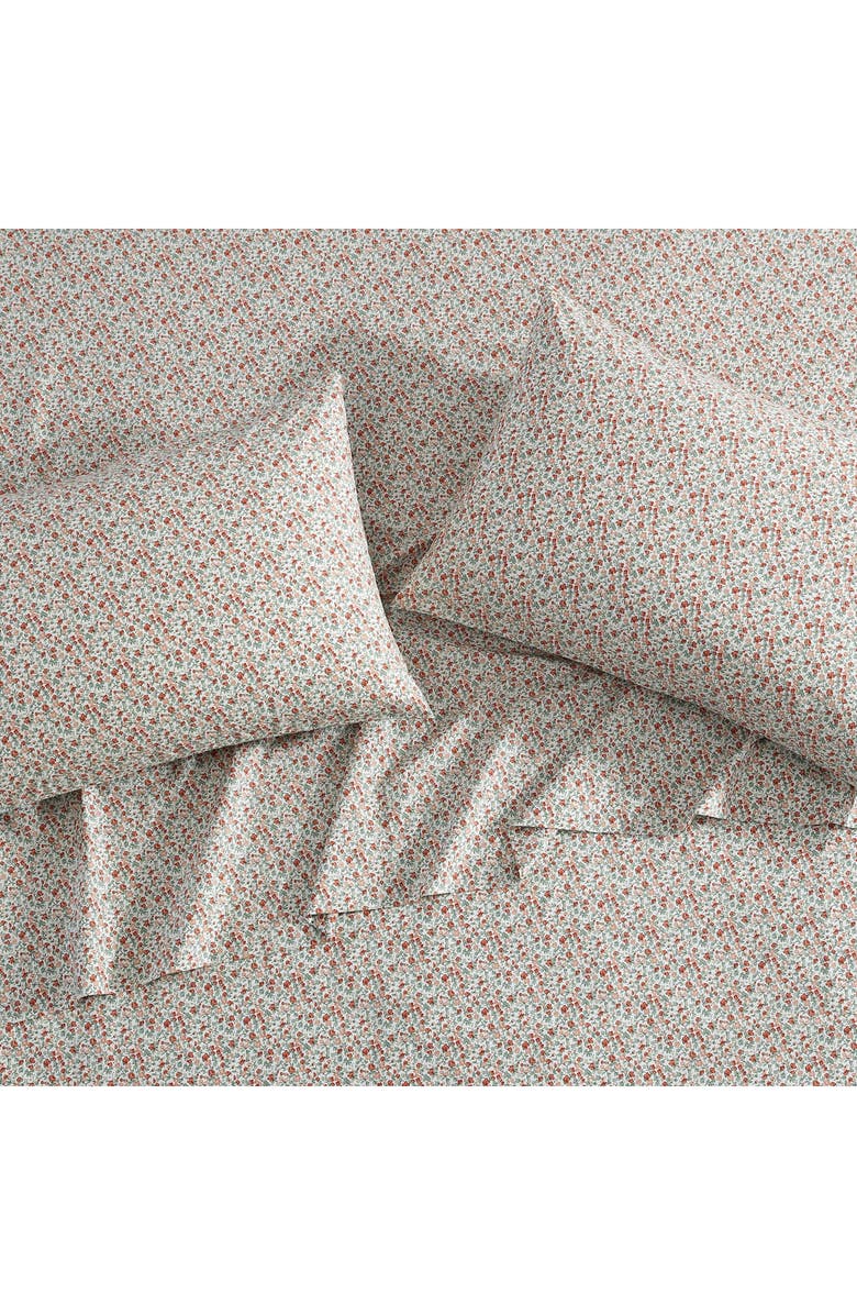 Laura Ashley Emogene Floral Print Cotton Sheet Set, Alternate, color, Orange