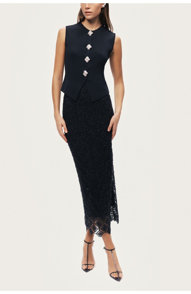 Nocturne Embellished Sleeveless Knit Top, Alternate, color, Black