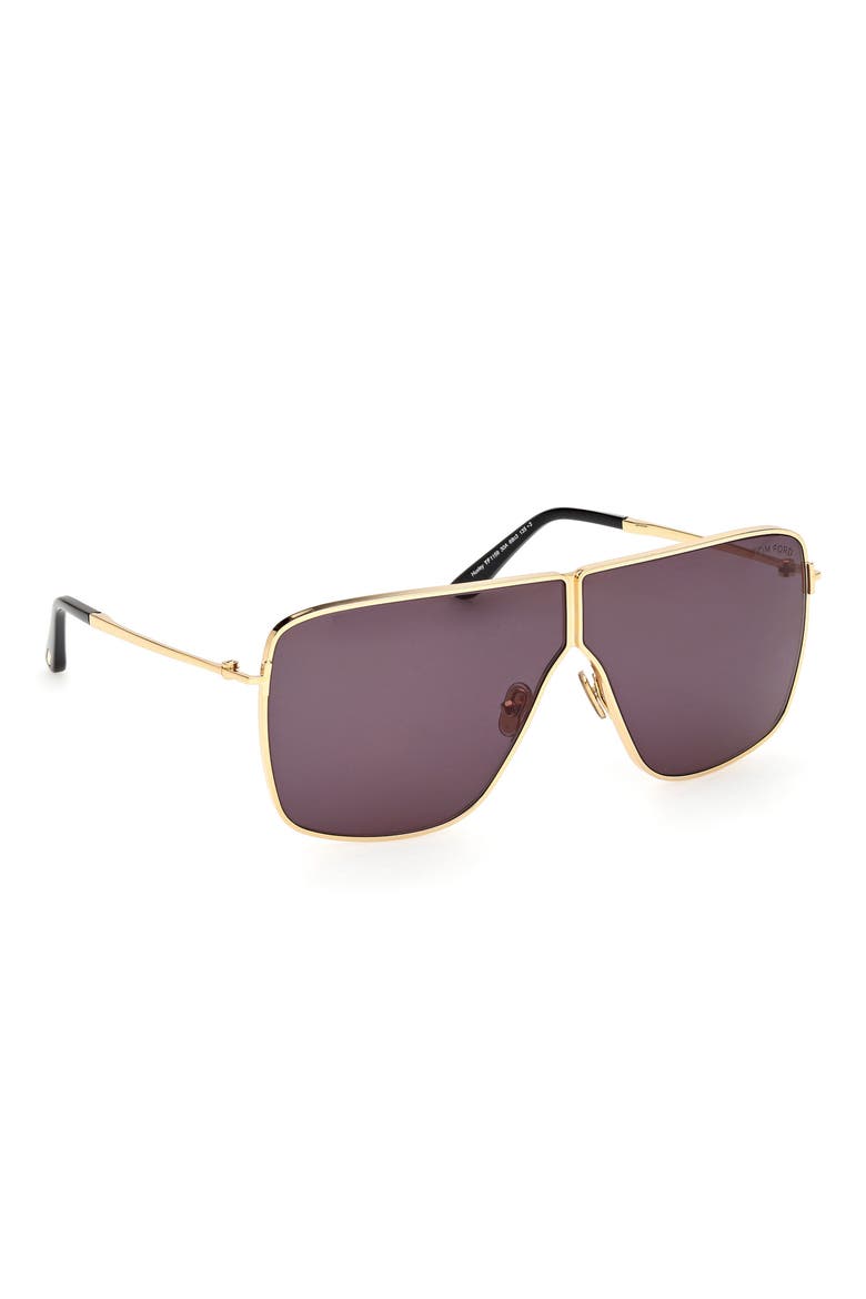 Huxley 68mm Oversize Navigator Sunglasses, Alternate, color, SHINY DEEP GOLD / SMOKE