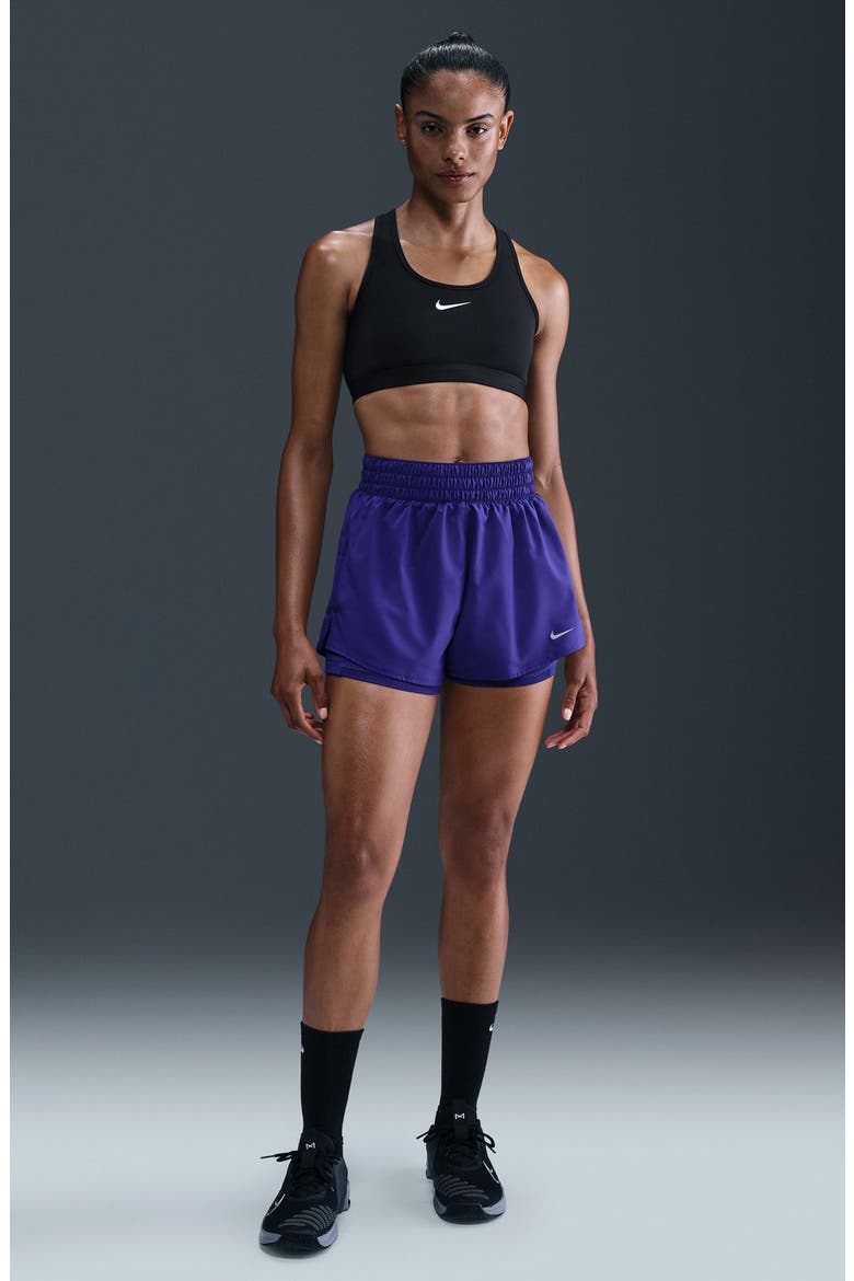 Swoosh Medium Support Dri-FIT Unpadded Sports Bra, Alternate, color, BLACK/ WHITE