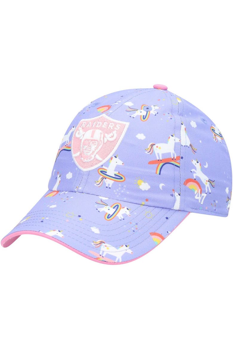 Girls Preschool '47 Purple Las Vegas Raiders Unicorn Clean Up Adjustable Hat, Main, color, Purple