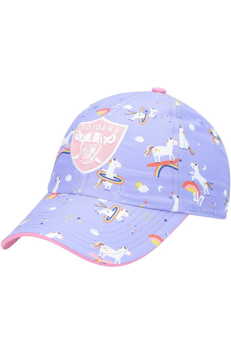 '47 Girls Preschool '47 Purple Las Vegas Raiders Unicorn Clean Up Adjustable Hat, Main, color, Purple