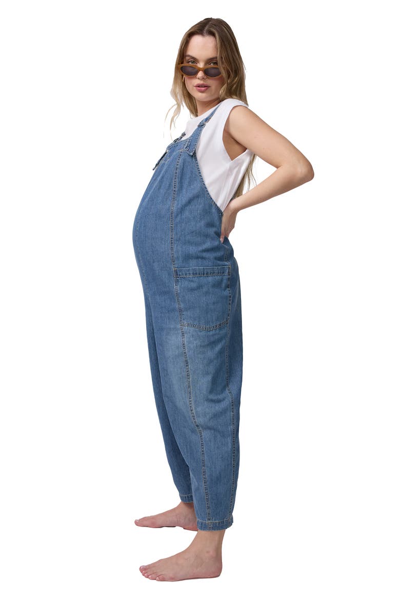 Soft Denim Overall, Alternate, color, Medium Wash