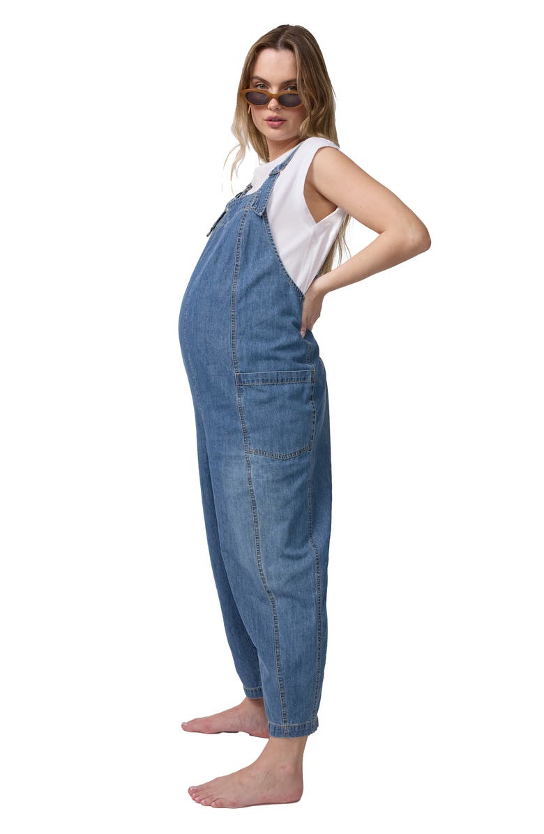 Ingrid & Isabel Soft Denim Overall, Alternate, color, Medium Wash