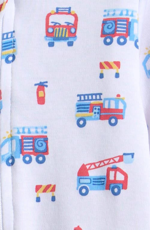 Kissy Kissy Print Pima Cotton Footie In White