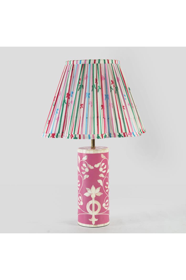 Floral Vines Inlay Blush Table Lamp, Alternate, color, Blush