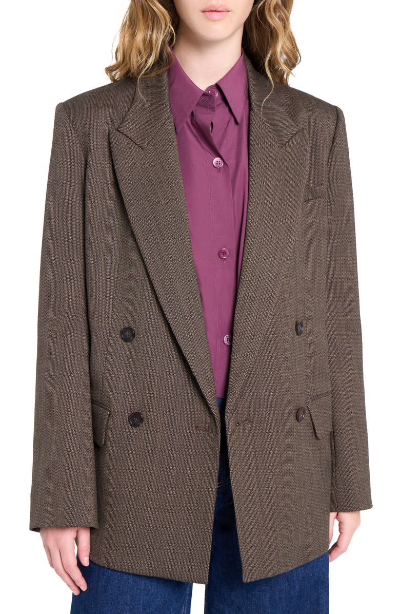 TWP Harper Wool Blend Double Breasted Blazer, Main, color, Taupe