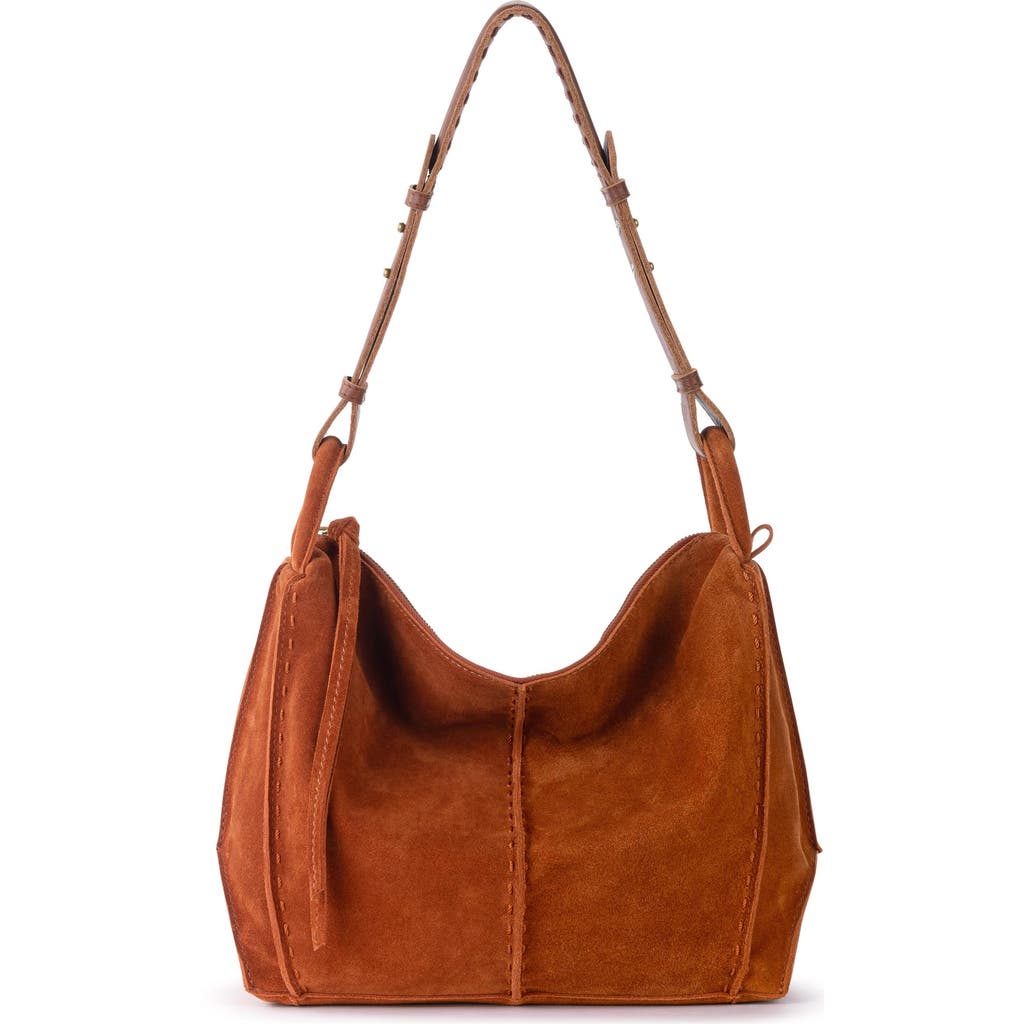 The Sak Los Feliz Hobo Leather Bag in Persimmon Suede at Nordstrom