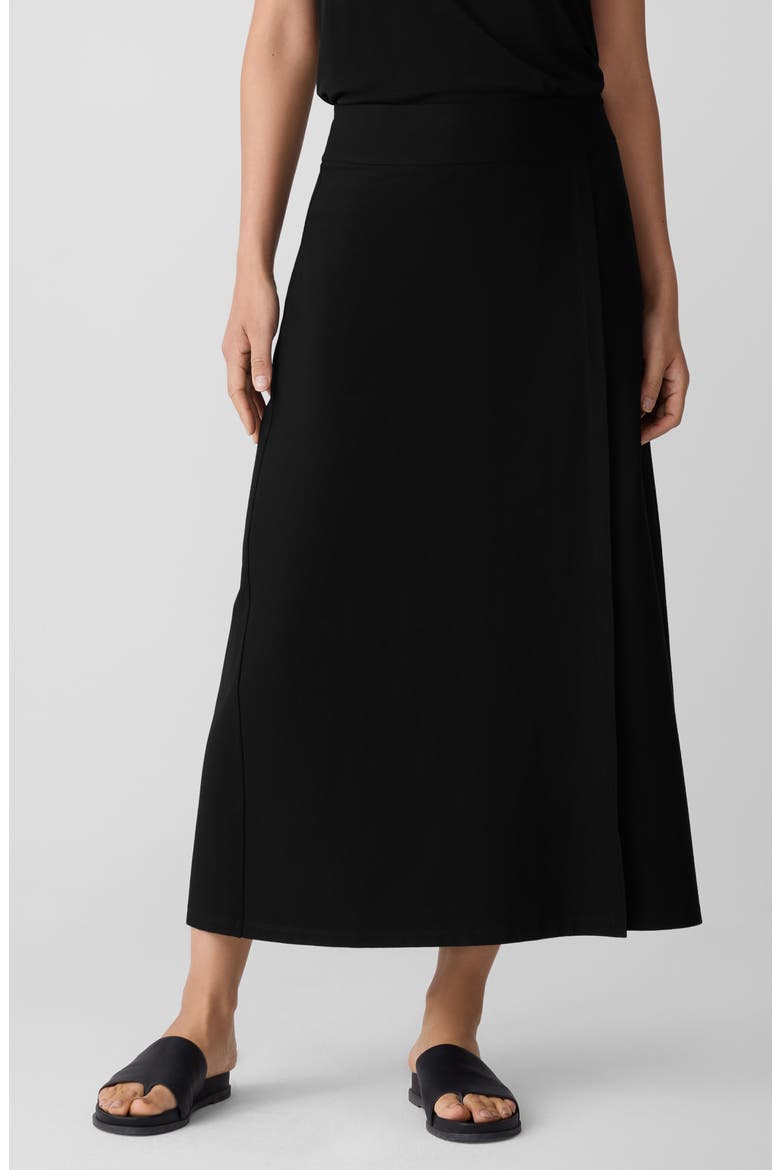 Wrap Front Midi Skirt, Main, color, BLACK