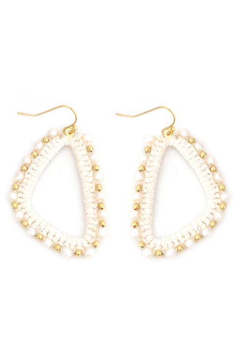 Beaded Crochet Drop Earrings