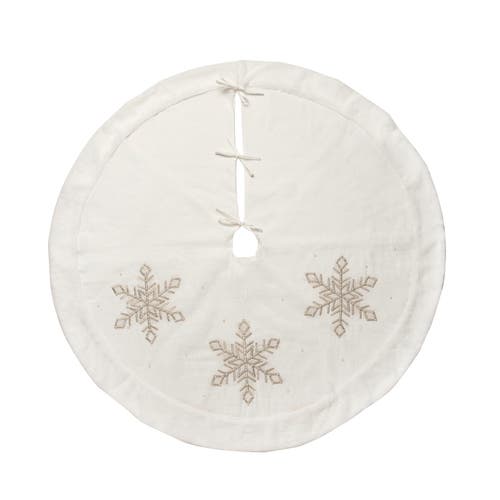 C & F Home C&f Home Champagne Snowflake Tree Skirt In White