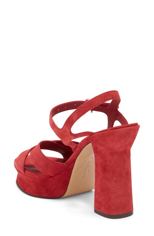 Ferragamo Sonya Ankle Strap Platform Sandal In Brown