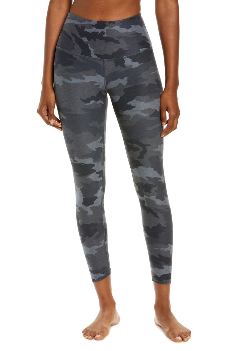 Beyond Yoga SoftMark Caught in the Midi High Waist Leggings, Main, color, Silver Mist Camo