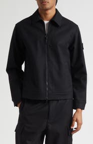 Stone Island Ghost Water Resistant Virgin Wool Blend Flannel Jacket