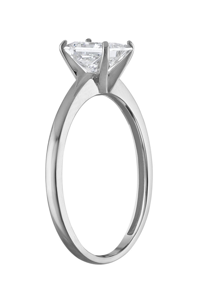 FZN 10k Gold Lab Grown Diamond Princess Cut Solitaire Ring, Alternate, color, White