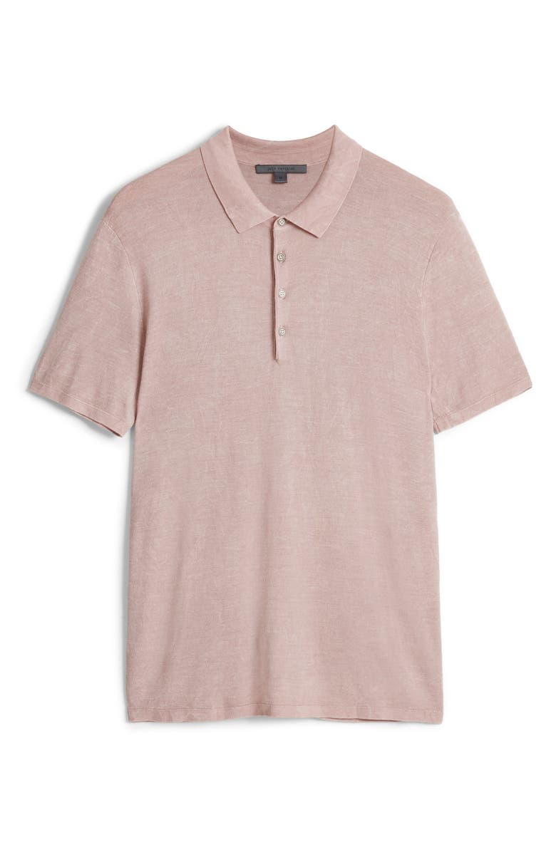 John Varvatos Chatham Regular Fit Textured Wool Blend Polo, Alternate, color, Antique Pink