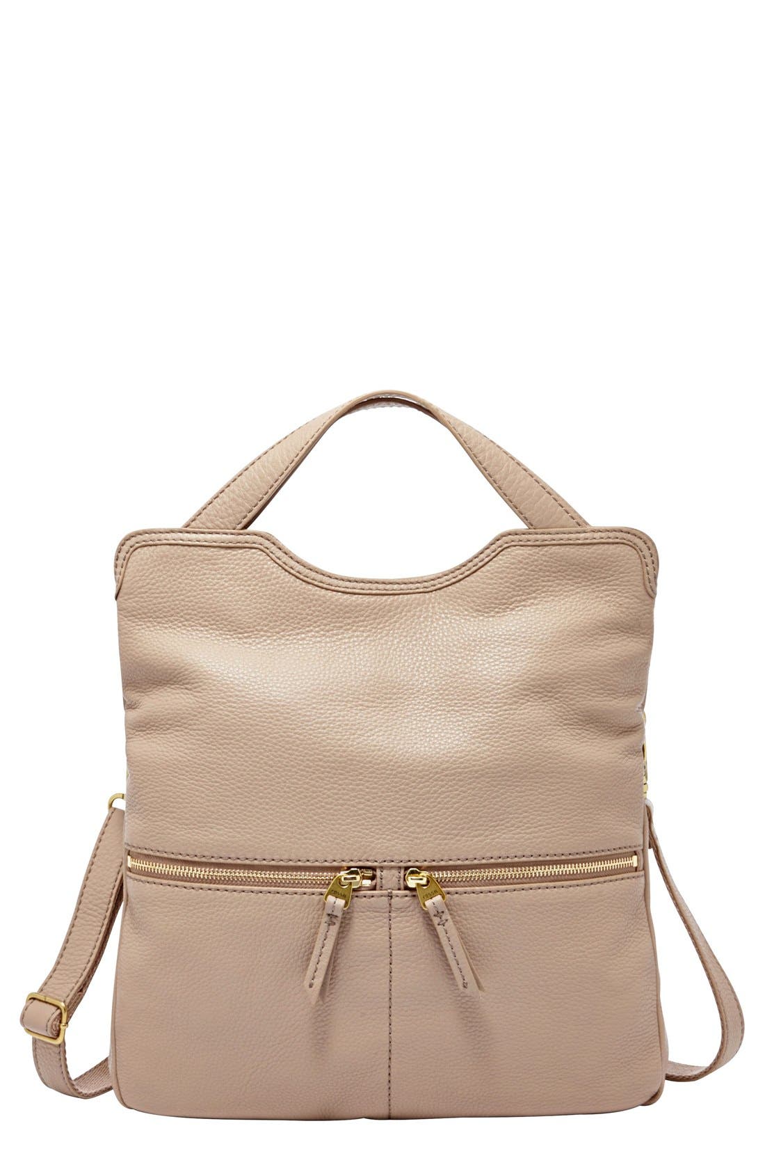 'Erin' Foldover Tote, Main, color, TAUPE