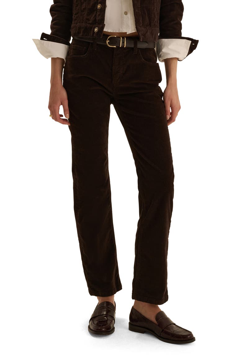 Alba Low Rise Straight Leg Corduroy Pants, Main, color, ESSPRESO