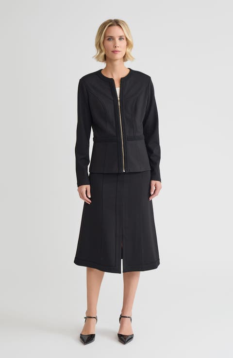Heritage LuxeStretch Ponte Zip-Up Jacket