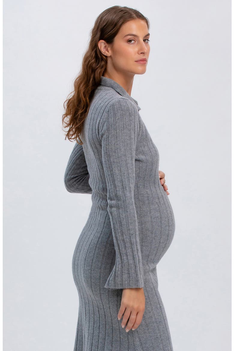Beatrice Maternity Midi Dress, Alternate, color, STEEL
