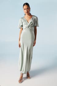 Oasis Satin Midi Bridesmaid Dress