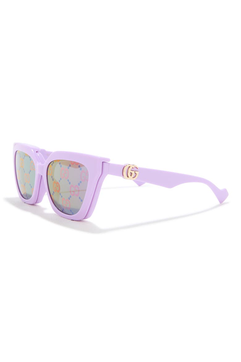 55mm Cat Eye Sunglasses, Alternate, color, VIOLET VIOLET TRANSPARENT