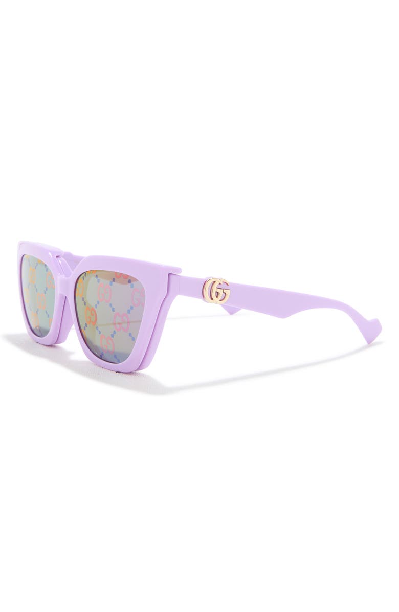Gucci 55mm Cat Eye Sunglasses, Alternate, color, Violet Violet Transparent