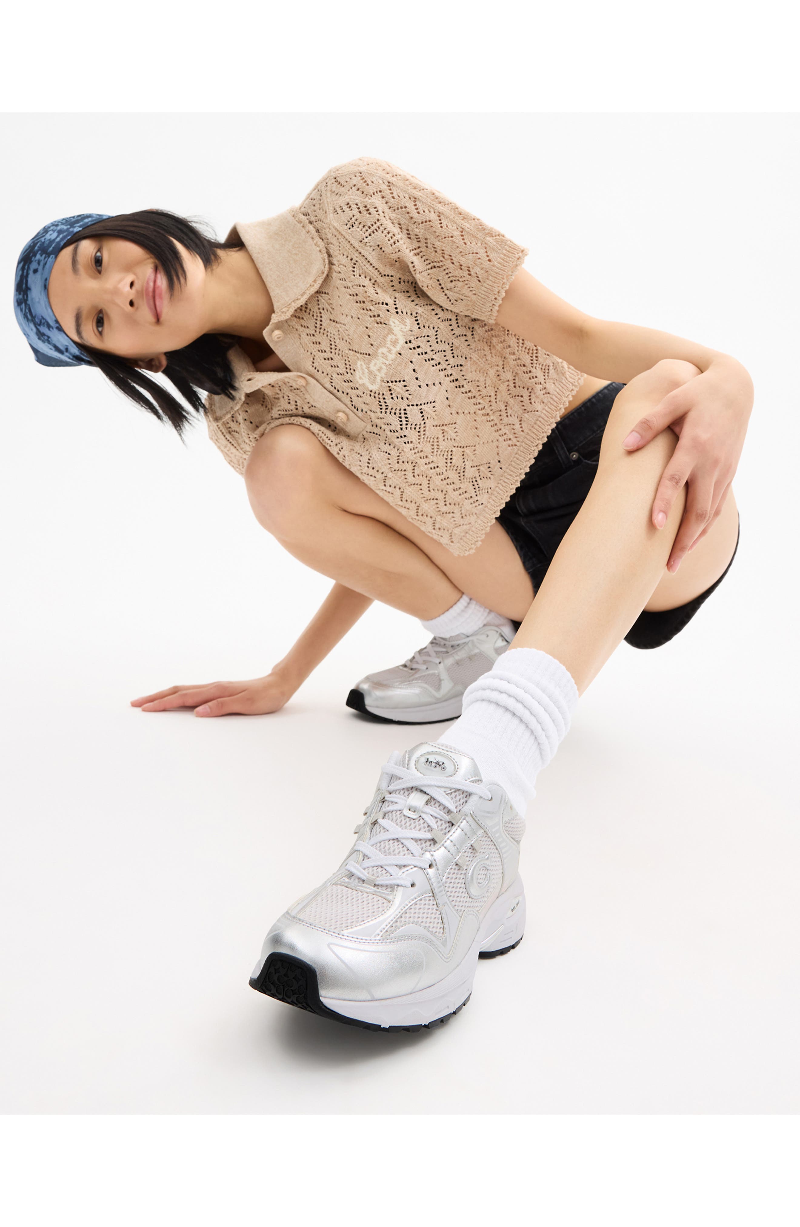 COACH C301 Metallic Sneaker, Alternate, color, 