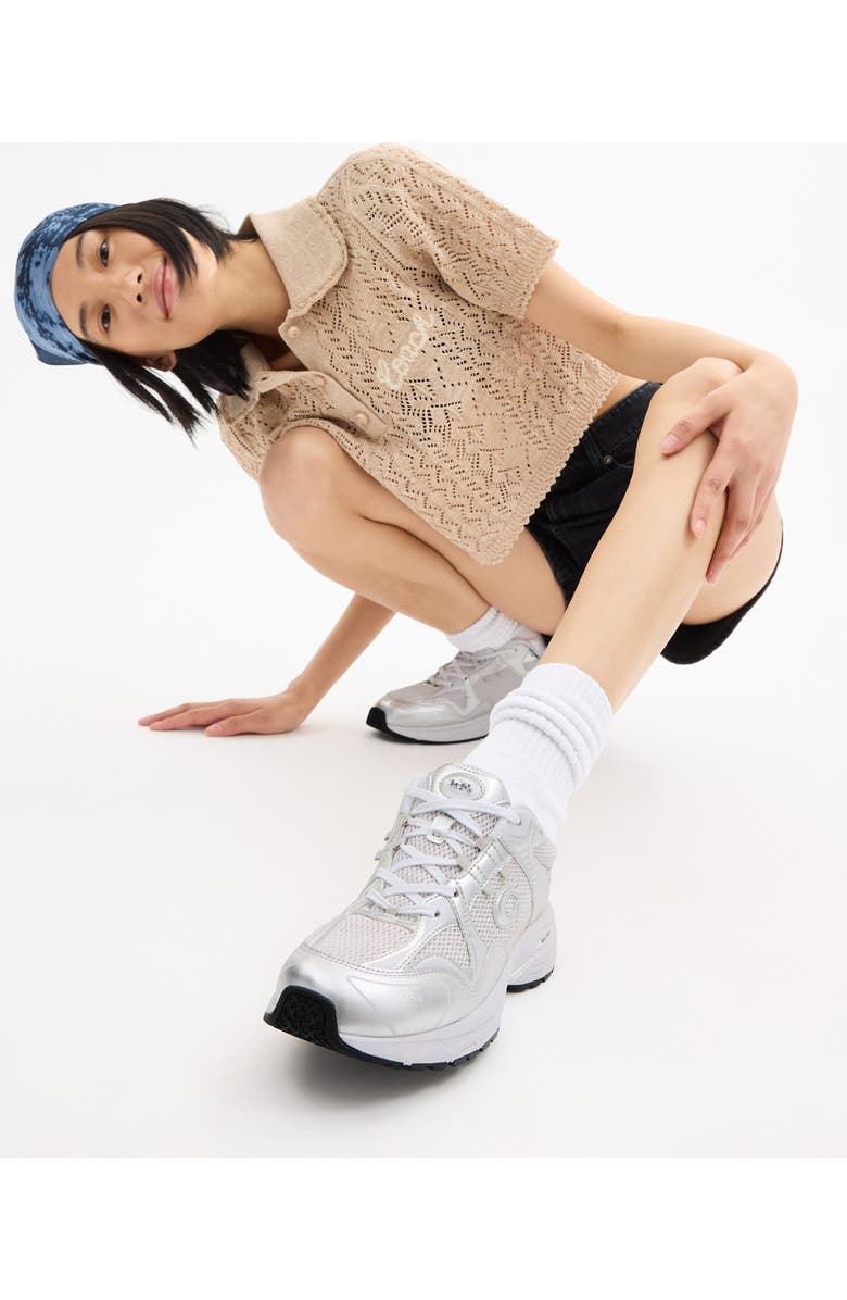 COACH C301 Metallic Sneaker, Alternate, color,
